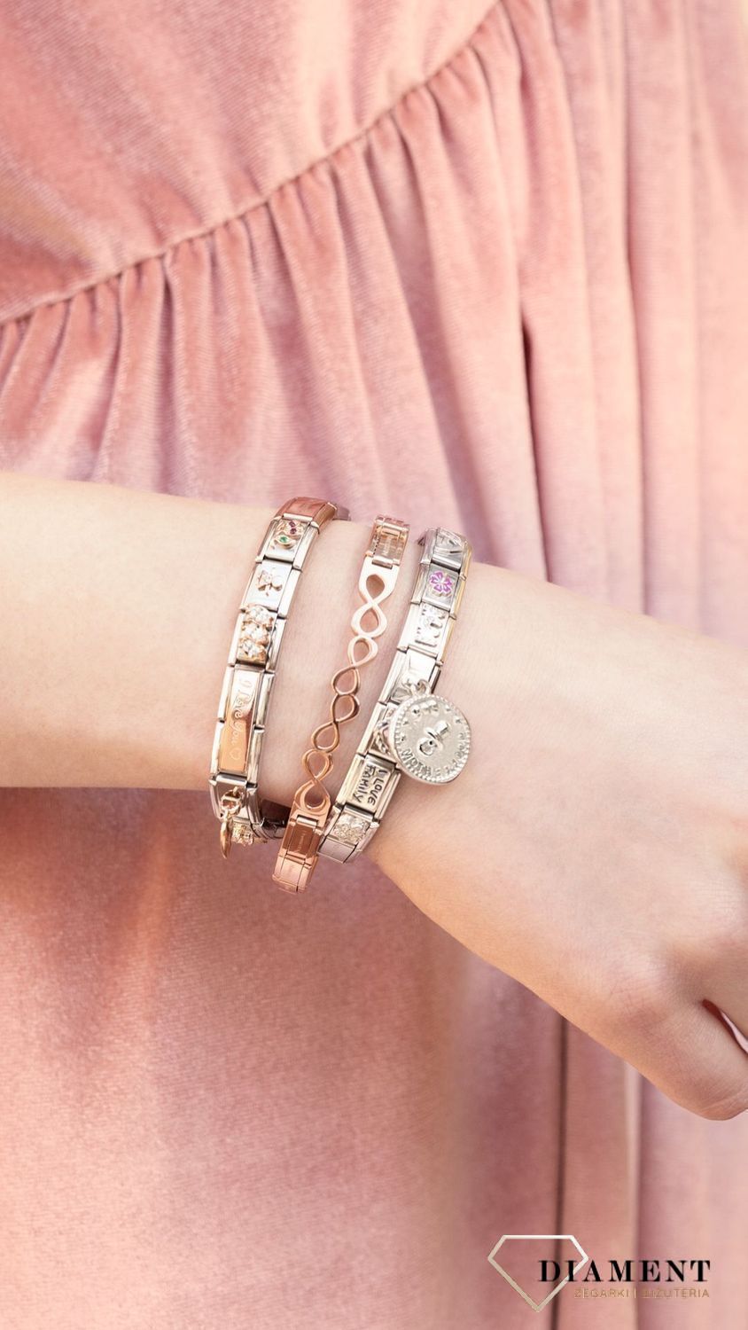 Nomination Link 9K zawieszka różowe złoto 'Nieskończoność z sercem' 430202 12.jpg